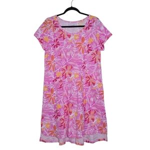 Escape by Habitat Clothes Women's Medium Dress 100% Cotton Pink Pockets